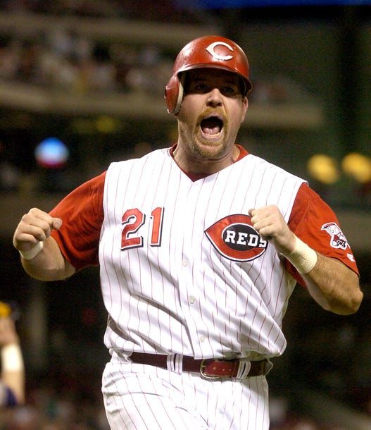 Sean Casey celebrating for the Cincinnati Reds
