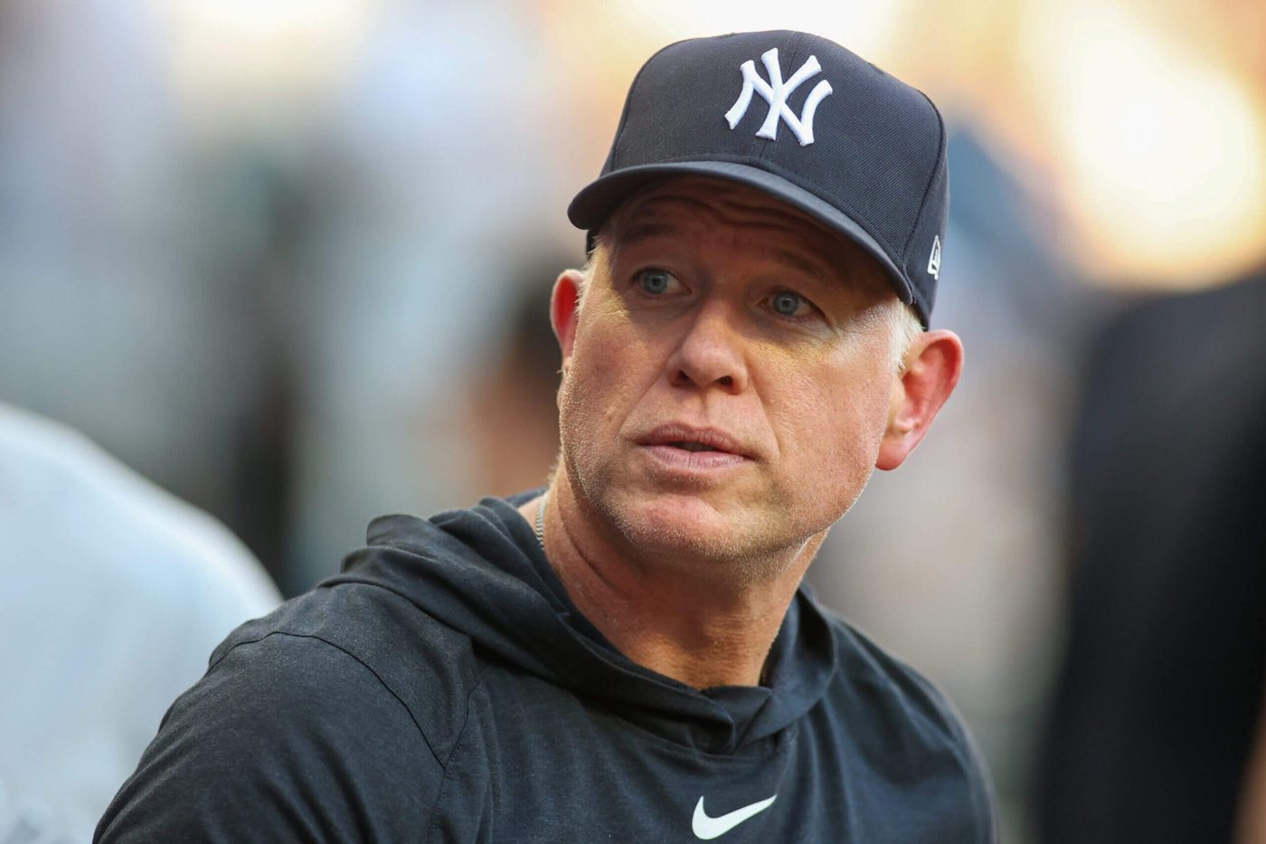 Sean Casey coaching for the New York Yankees